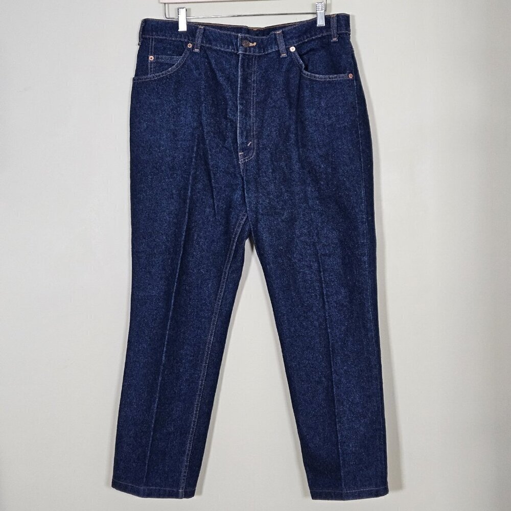 Levi's 619 VTG Jeans Mens 38x30 (27) Dark Blue Orange Tab Straight Rigid Denim